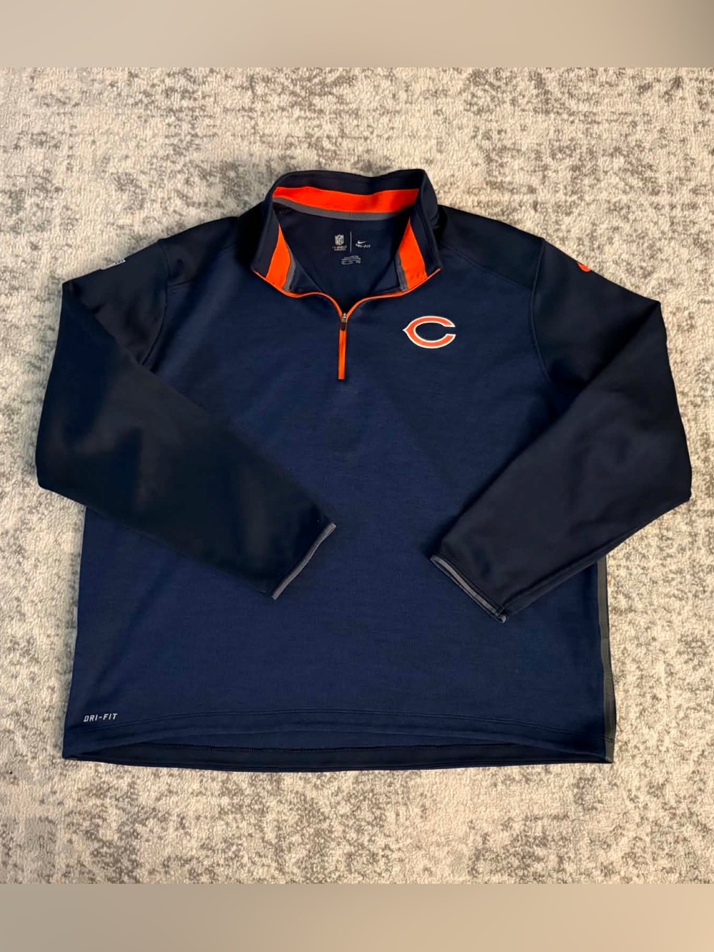Chicago Bears Jacket Mens 2XLNike 1/4 Zip Pullover On Field NFL Dri-Fit Football